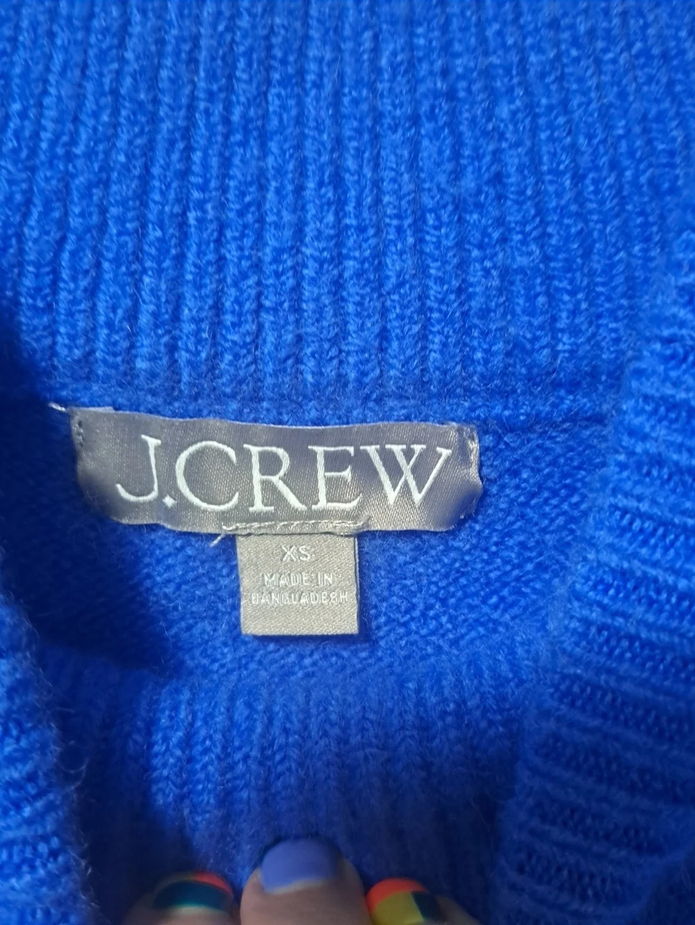 J. Crew Chunky Crewneck Sweater In Supersoft Yarn Blue XS NWOT